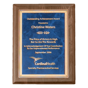 Personalized Walnut Piano Finish Award Plaque