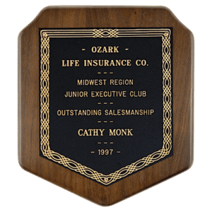 Personalized Walnut Plaque with Jeweler's Black Plate