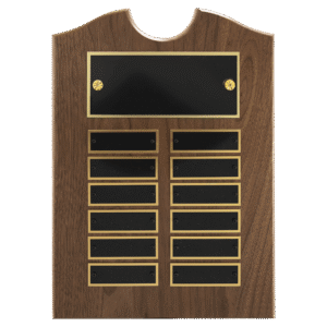 Personalized Walnut Shield Roster Plaque