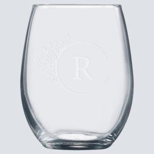 Personalized Wine Glass & Champagne Flute - 9 oz. Stemless Wine Glass