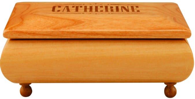 Personalized Wood Keepsake Box, Engraved Rosewood or Red Alder - Red Alder, Small 7" x 4 1/2"