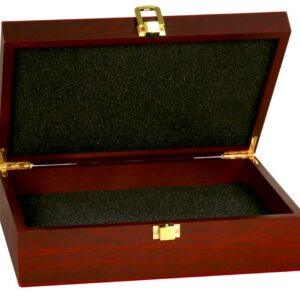 Personalized Wood Keepsake Box, Engraved Rosewood or Red Alder - Rosewood Finish, Small 7 3/4" x 6 1/4"