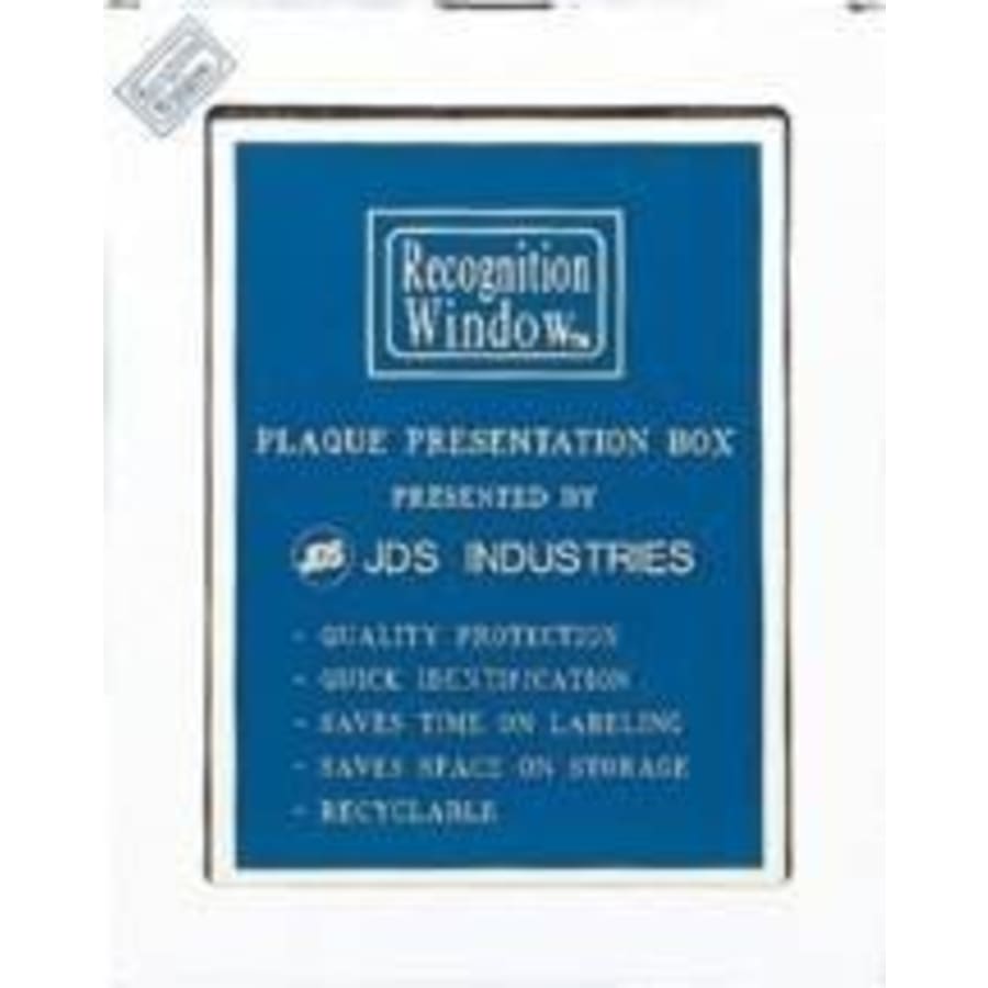 Plaque Presentation Boxes, Gift Boxes and Velvet Bags (Packs) - 4 1/4" x 6" White Recognition Window Box