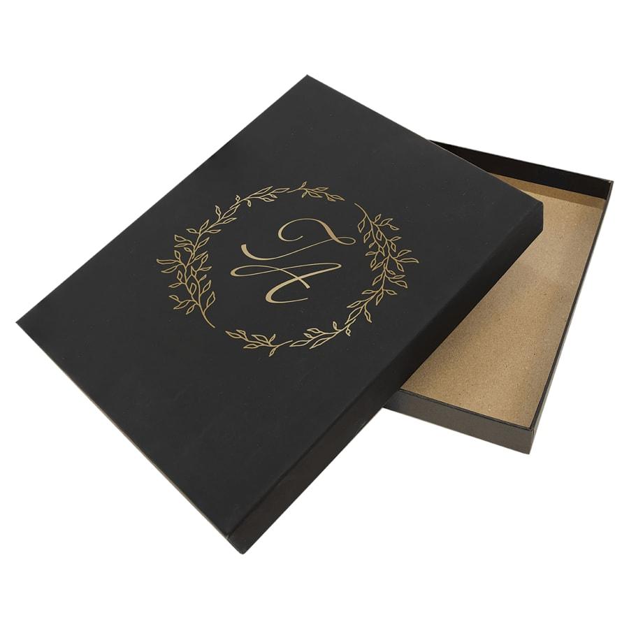 Plaque Presentation Boxes, Gift Boxes and Velvet Bags (Packs) - 8 x 10 Black/Gold Lazerburst Plaque Presentation Box