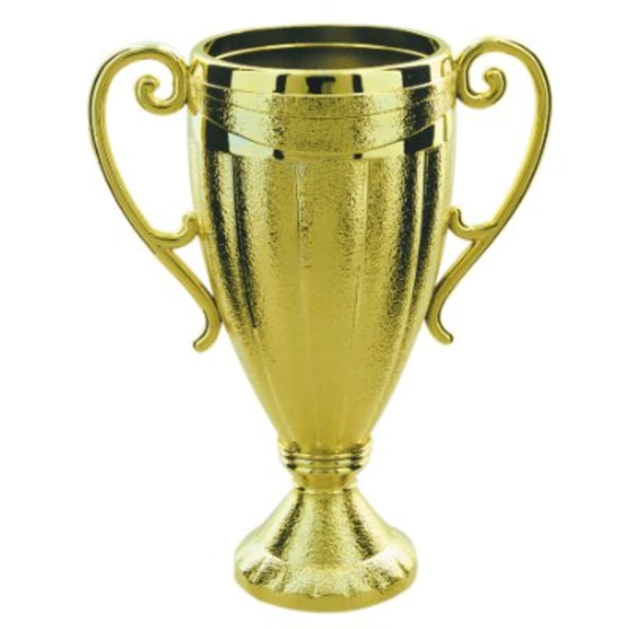 Plastic Trophy Cups and Cup Lids (Single, 5 or 10) - 3 7/8" Gold Plastic Cup