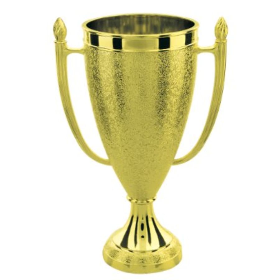 Plastic Trophy Cups and Cup Lids (Single, 5 or 10) - 4 3/4" Gold Plastic Cup