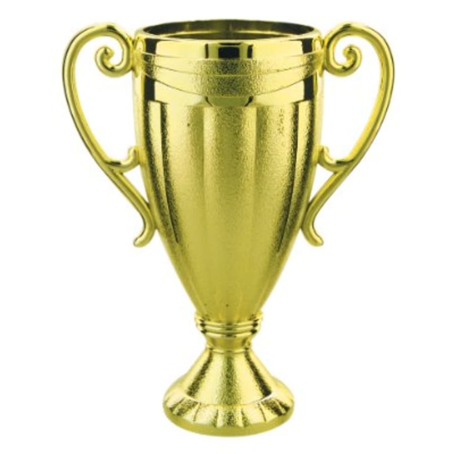 Plastic Trophy Cups and Cup Lids (Single, 5 or 10) - 4 5/8" Gold Plastic Cup