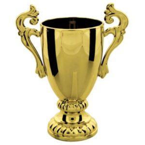 Plastic Trophy Cups and Cup Lids (Single, 5 or 10) - 4" Gold Plastic Cup