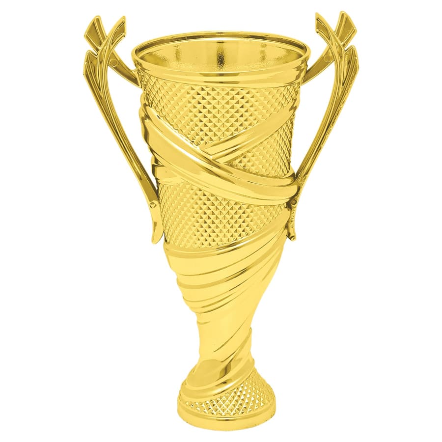 Plastic Trophy Cups and Cup Lids (Single, 5 or 10) - 5 1/2" Gold Plastic Textured Cup