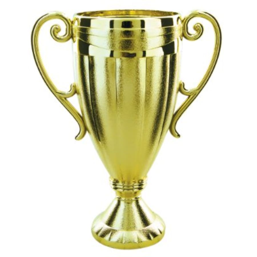 Plastic Trophy Cups and Cup Lids (Single, 5 or 10) - 6 1/8" Gold Plastic Cup