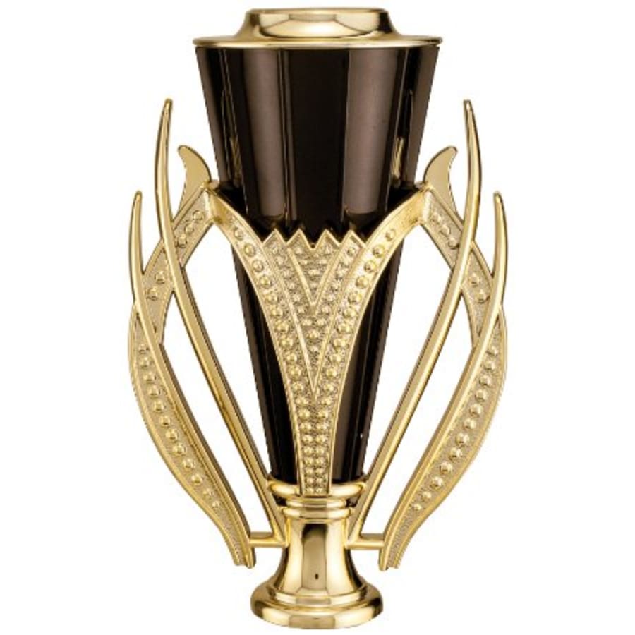 Plastic Trophy Cups and Cup Lids (Single, 5 or 10) - 6" Gold/Black Plastic Cup with Lid