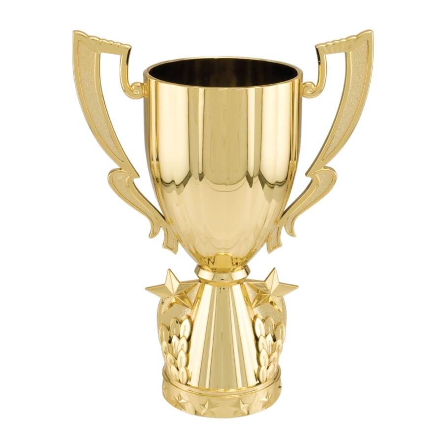 Plastic Trophy Cups and Cup Lids (Single, 5 or 10) - 6" Gold Plastic Cup with Stars