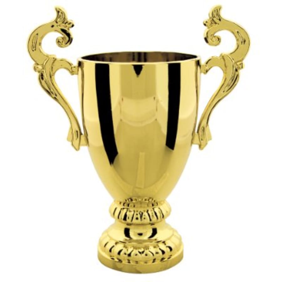 Plastic Trophy Cups and Cup Lids (Single, 5 or 10) - 6" Gold Plastic Cup