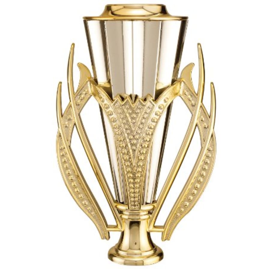 Plastic Trophy Cups and Cup Lids (Single, 5 or 10) - 6" Gold/Silver Plastic Cup with Lid