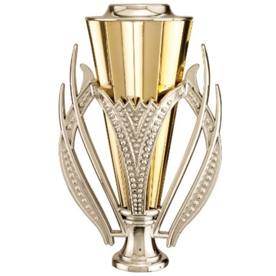 Plastic Trophy Cups and Cup Lids (Single, 5 or 10) - 6" Silver/Gold Plastic Cup with Lid