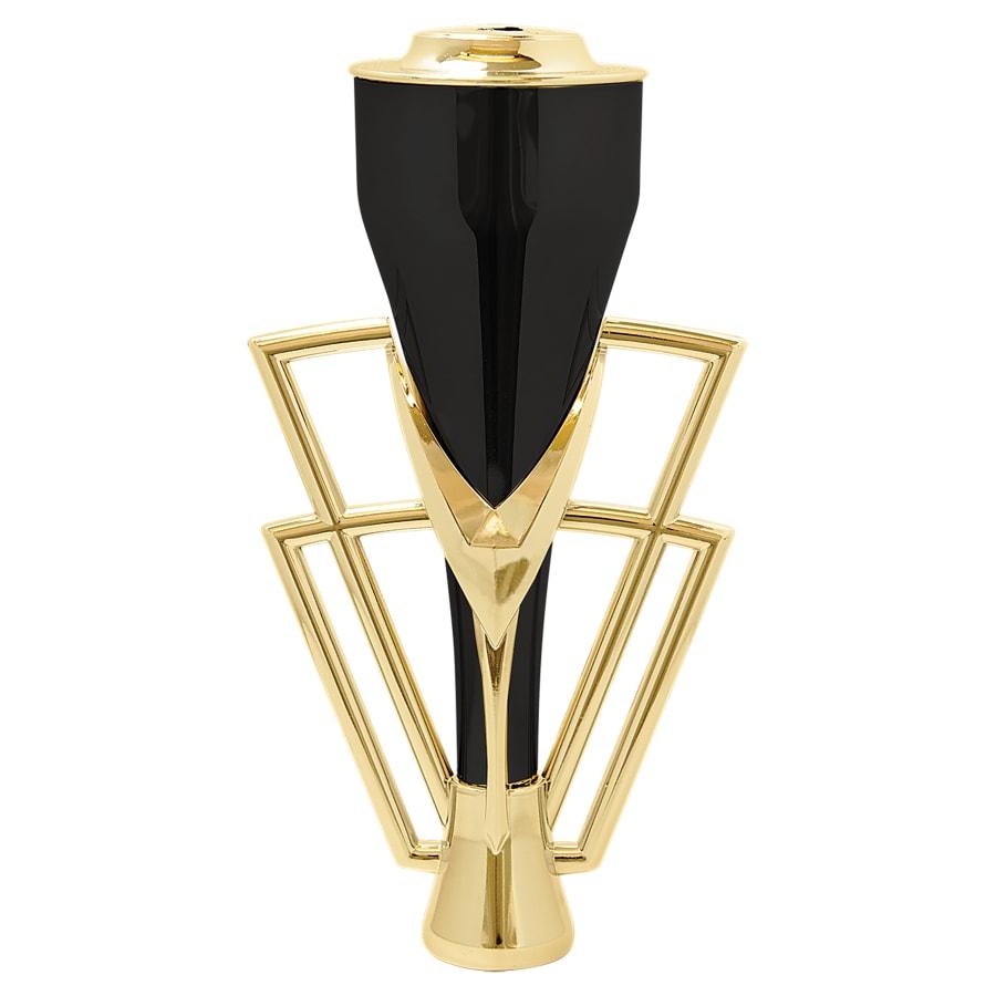 Plastic Trophy Cups and Cup Lids (Single, 5 or 10) - 7 1/2" Gold/Black Plastic Cup with Lid (Gold Holder, Black Cup, Gold Lid)