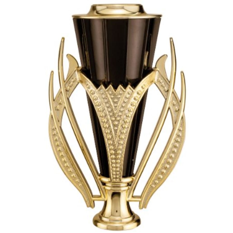 Plastic Trophy Cups and Cup Lids (Single, 5 or 10) - 7 1/2" Gold/Black Plastic Cup with Lid