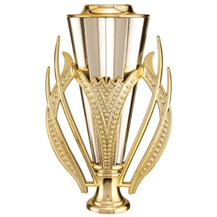 Plastic Trophy Cups and Cup Lids (Single, 5 or 10) - 7 1/2" Gold/Silver Plastic Cup with Lid
