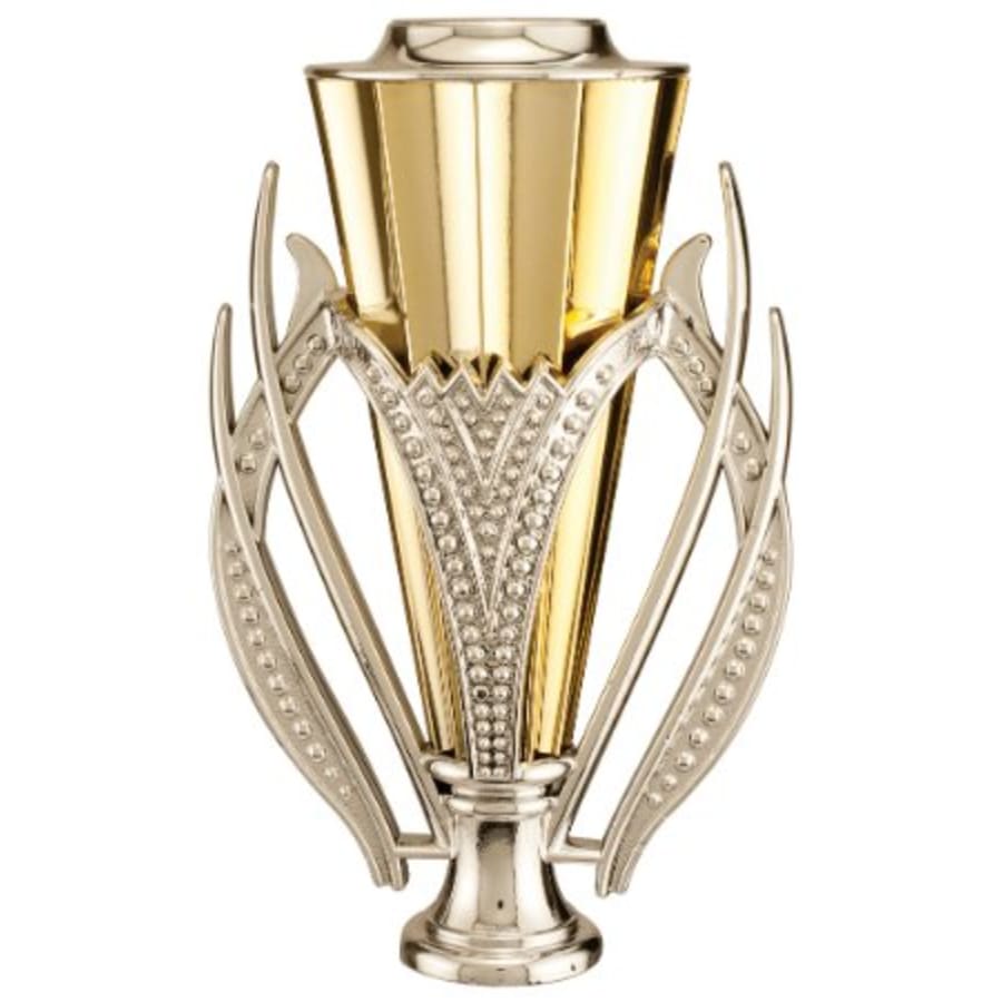 Plastic Trophy Cups and Cup Lids (Single, 5 or 10) - 7 1/2" Silver/Gold Plastic Cup with Lid