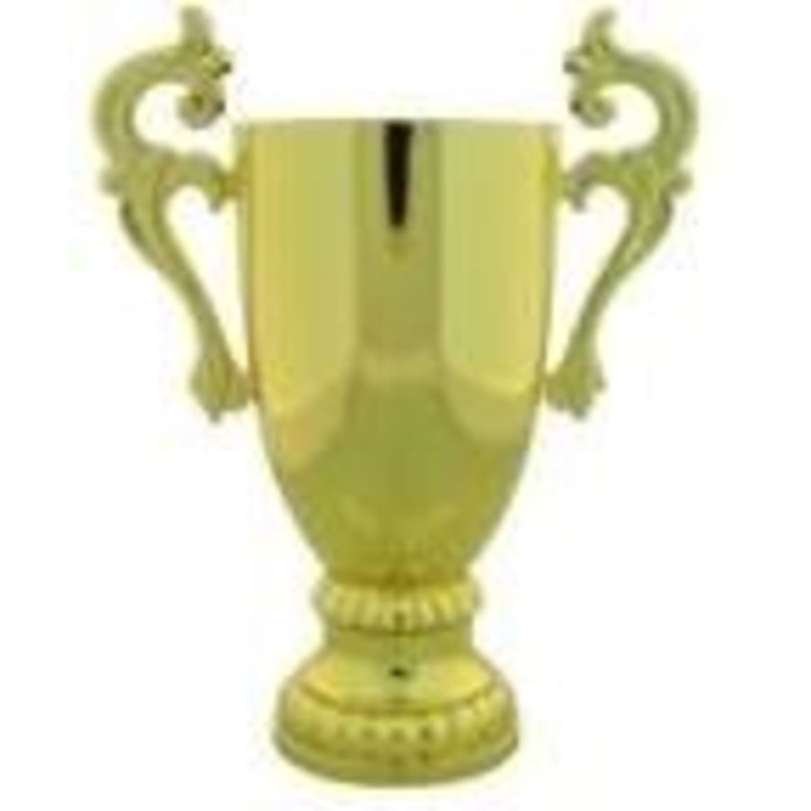 Plastic Trophy Cups and Cup Lids (Single, 5 or 10) - 7 1/4" Gold Plastic Cup
