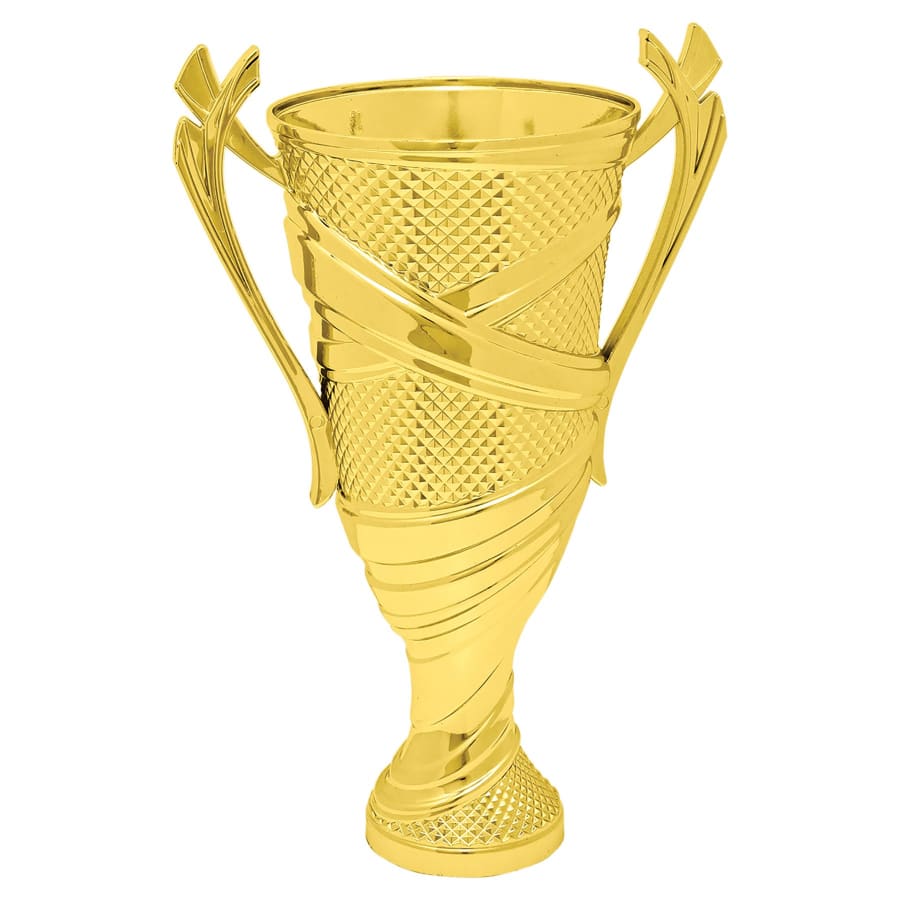 Plastic Trophy Cups and Cup Lids (Single, 5 or 10) - 7" Gold Plastic Textured Cup