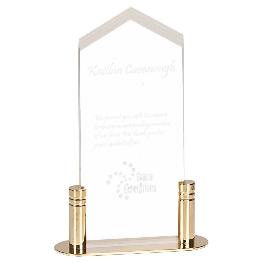 Pop-In Acrylics, Clear Acrylic Shapes and Bases, Blank - 3" x 6" Clear Frosted Arrow Pop-In Acrylic (Base not included)