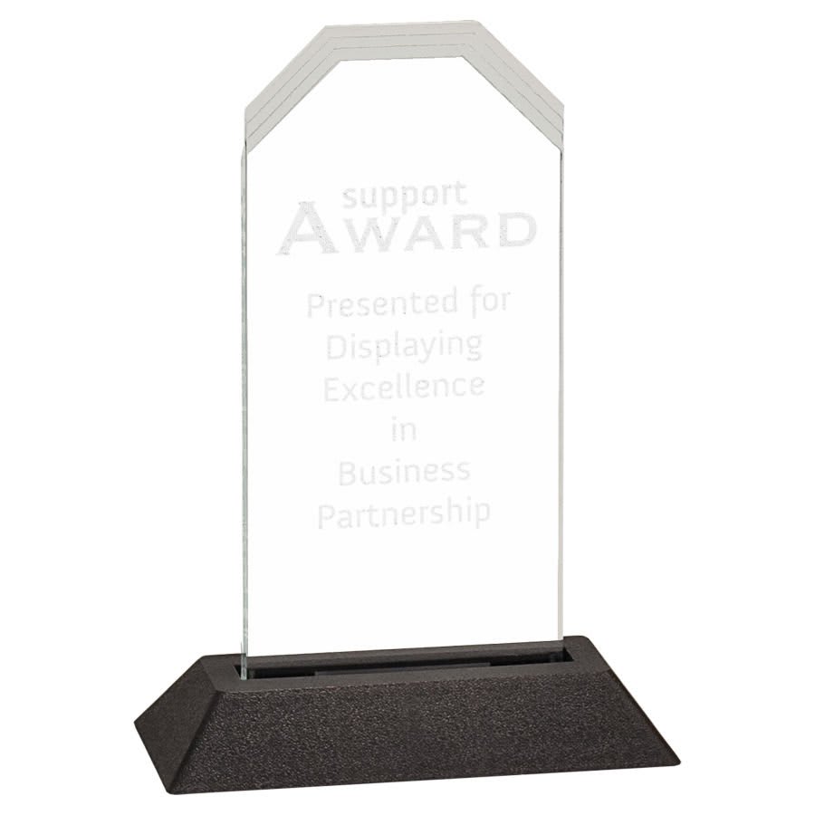 Pop-In Acrylics, Clear Acrylic Shapes and Bases, Blank - 3" x 6" Clear Frosted Corners Pop-In Acrylic (Base not included)
