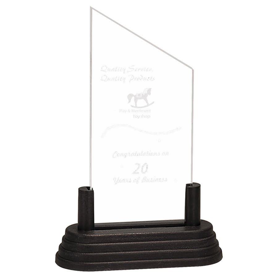 Pop-In Acrylics, Clear Acrylic Shapes and Bases, Blank - 3" x 6" Clear Peak Pop-In Acrylic (Base not included)