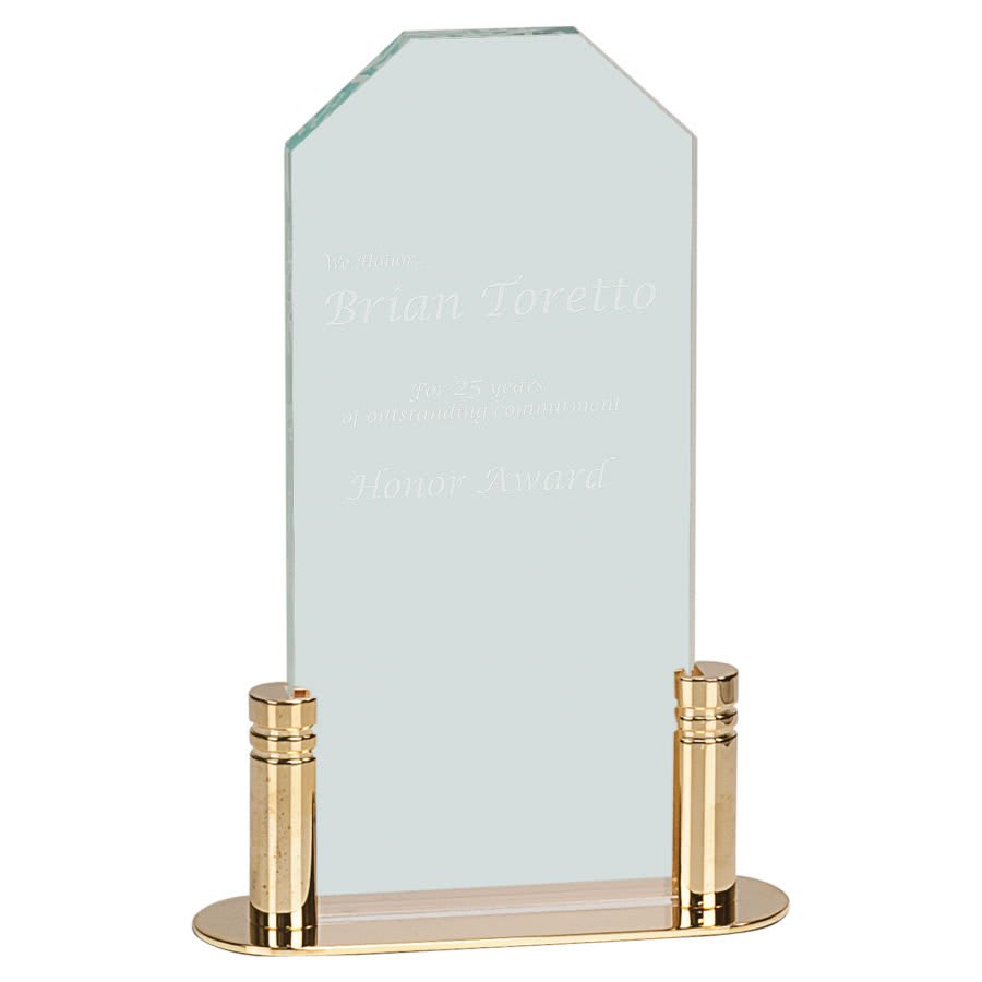 Pop-In Acrylics, Clear Acrylic Shapes and Bases, Blank - 3" x 6" Jade Corners Pop-In Acrylic (Base not included)