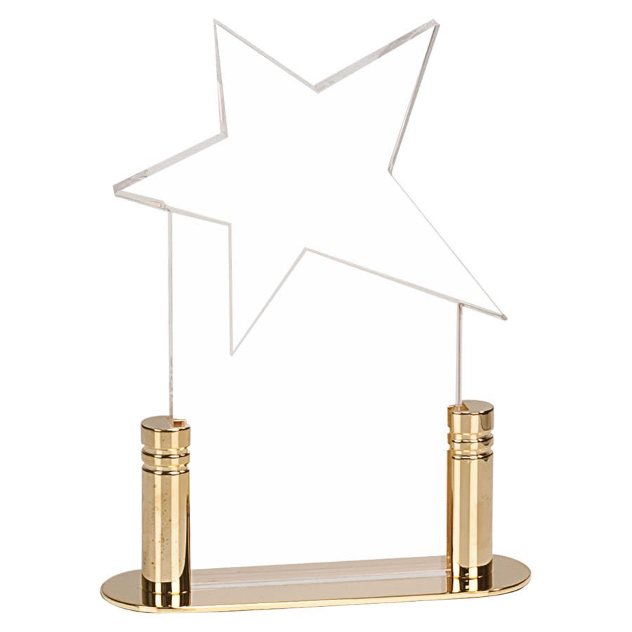Pop-In Acrylics, Clear Acrylic Shapes and Bases, Blank - 3" x 7" Clear Star Pop-In Acrylic (Base not included)