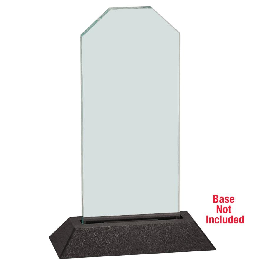 Pop-In Acrylics, Clear Acrylic Shapes and Bases, Blank - 3" x 7" Jade Corners Pop-In Acrylic (Base not included)