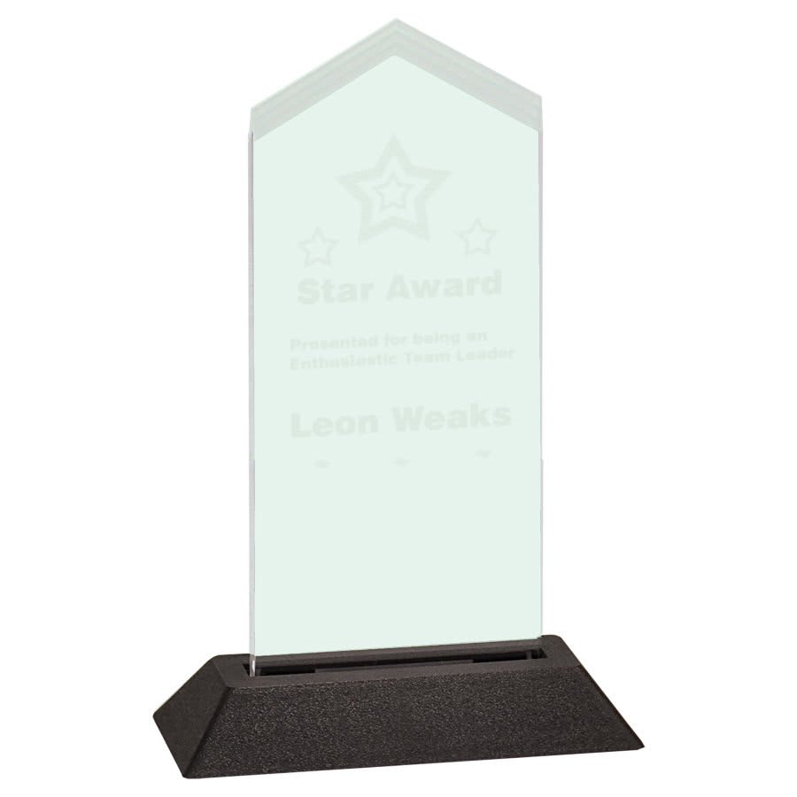 Pop-In Acrylics, Clear Acrylic Shapes and Bases, Blank - 3" x 7" Jade Frosted Arrow Pop-In Acrylic (Base not included)