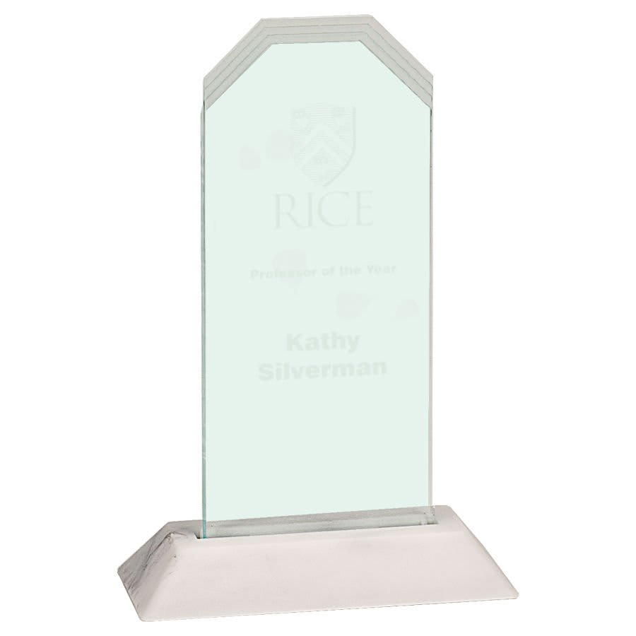 Pop-In Acrylics, Clear Acrylic Shapes and Bases, Blank - 3" x 7" Jade Frosted Corners Pop-In Acrylic (Base not included)