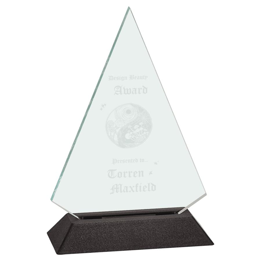 Pop-In Acrylics, Clear Acrylic Shapes and Bases, Blank - 4 1/2" x 6" Jade Triangle Pop-In Acrylic (Base not included)