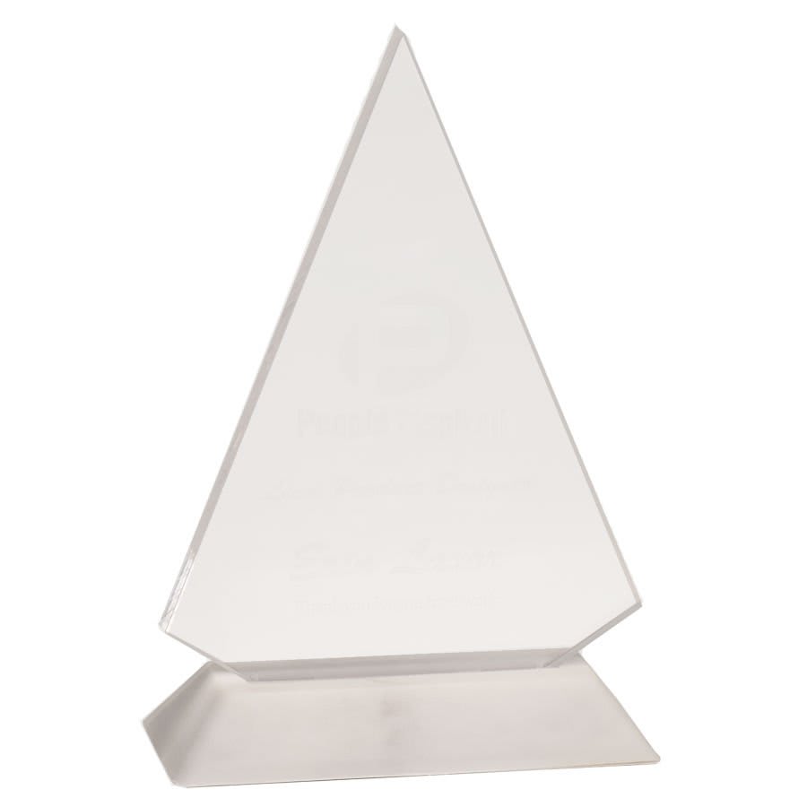 Pop-In Acrylics, Clear Acrylic Shapes and Bases, Blank - 4" x 5" Clear Triangle Pop-In Acrylic (Base not included)