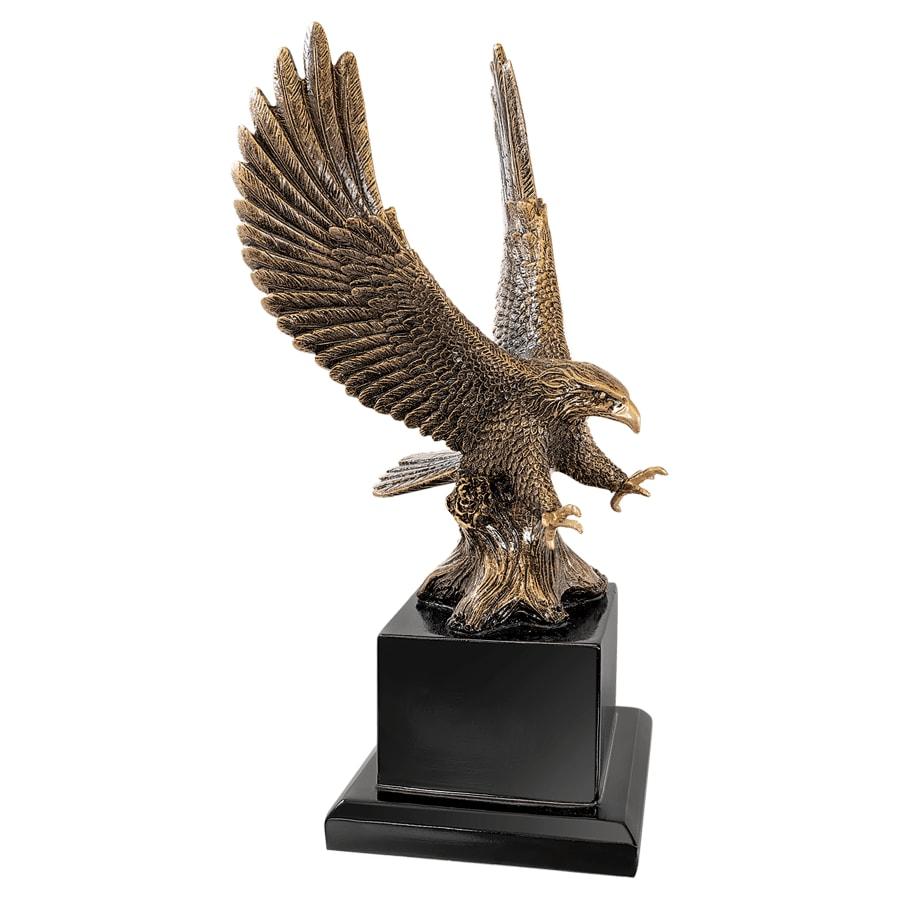 Premium Trophy Toppers: Eagles, Metal Figures and Trims (Single or 5) - 10 3/4" Antique Gold Eagle with Base