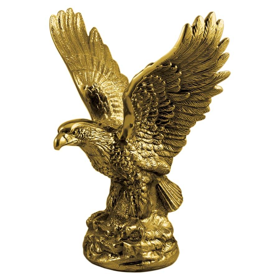 Premium Trophy Toppers: Eagles, Metal Figures and Trims (Single or 5) - 11" Antique Gold Metal Eagle