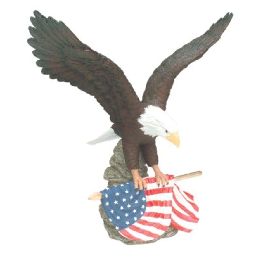 Premium Trophy Toppers: Eagles, Metal Figures and Trims (Single or 5) - 12" Hand Painted Eagle Resin with Flag