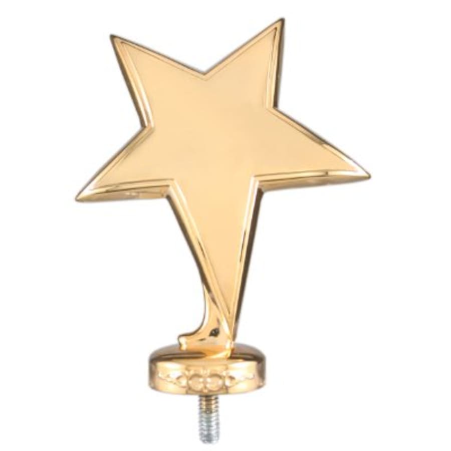 Premium Trophy Toppers: Eagles, Metal Figures and Trims (Single or 5) - 4 1/2" Gold Shining Star Solid Metal Figure