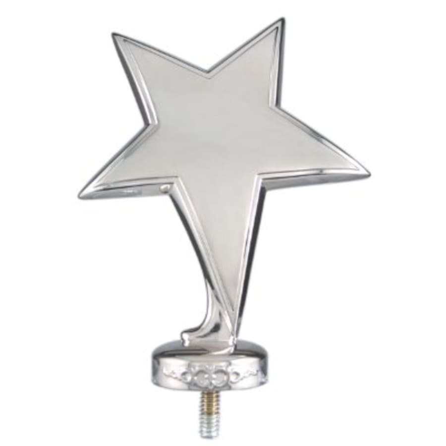 Premium Trophy Toppers: Eagles, Metal Figures and Trims (Single or 5) - 4 1/2" Silver Shining Star Solid Metal Figure