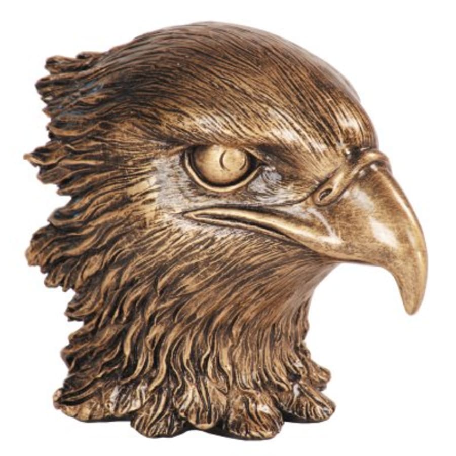 Premium Trophy Toppers: Eagles, Metal Figures and Trims (Single or 5) - 4" Antique Metallic Gold Eagle Head Resin
