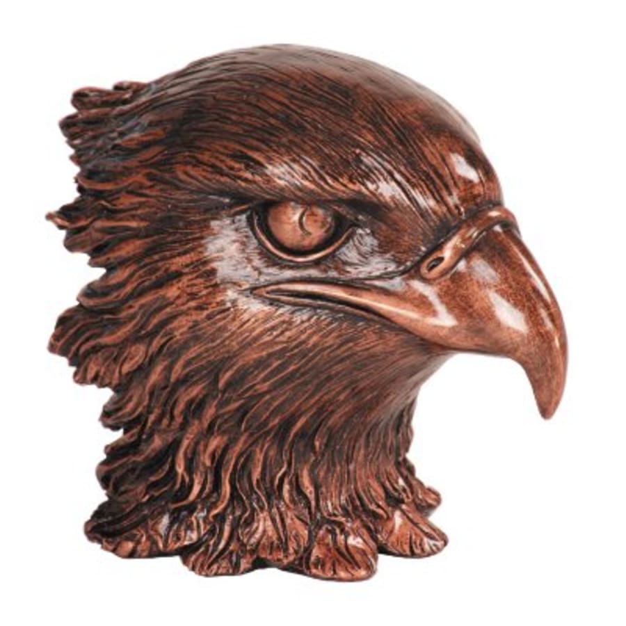 Premium Trophy Toppers: Eagles, Metal Figures and Trims (Single or 5) - 4" Antique Metallic Bronze Eagle Head Resin