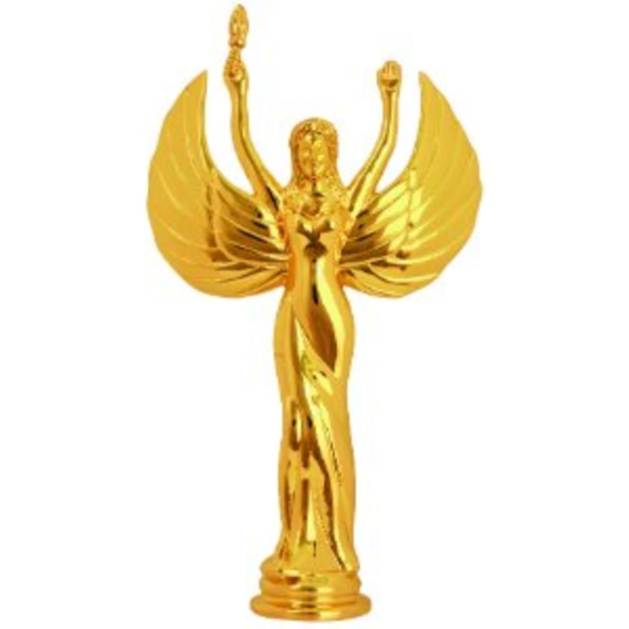 Premium Trophy Toppers: Eagles, Metal Figures and Trims (Single or 5) - 5 3/4" Gold Metal Female Victory Figure