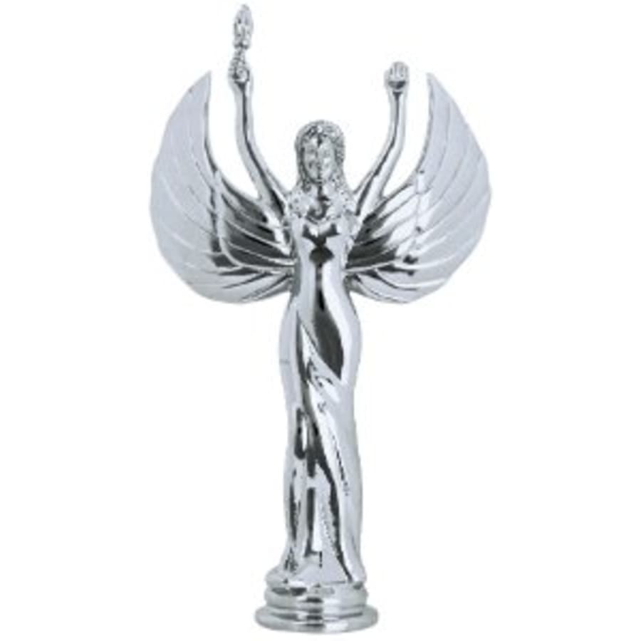 Premium Trophy Toppers: Eagles, Metal Figures and Trims (Single or 5) - 5 3/4" Silver Metal Female Victory Figure