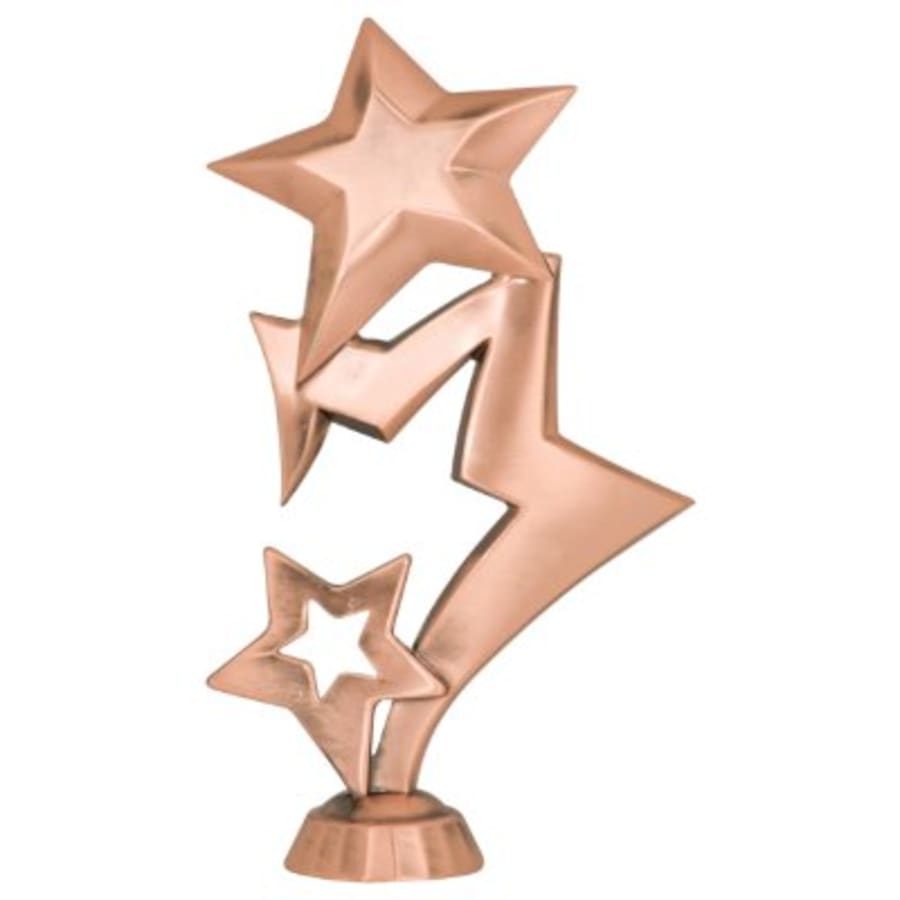 Premium Trophy Toppers: Eagles, Metal Figures and Trims (Single or 5) - 6" Bronze 3-Star Metal Figure