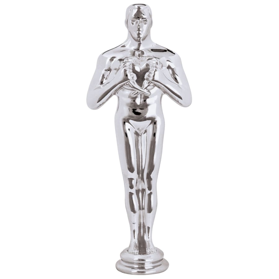 Premium Trophy Toppers: Eagles, Metal Figures and Trims (Single or 5) - 8 3/4" Silver Metal Male Achievement Figure