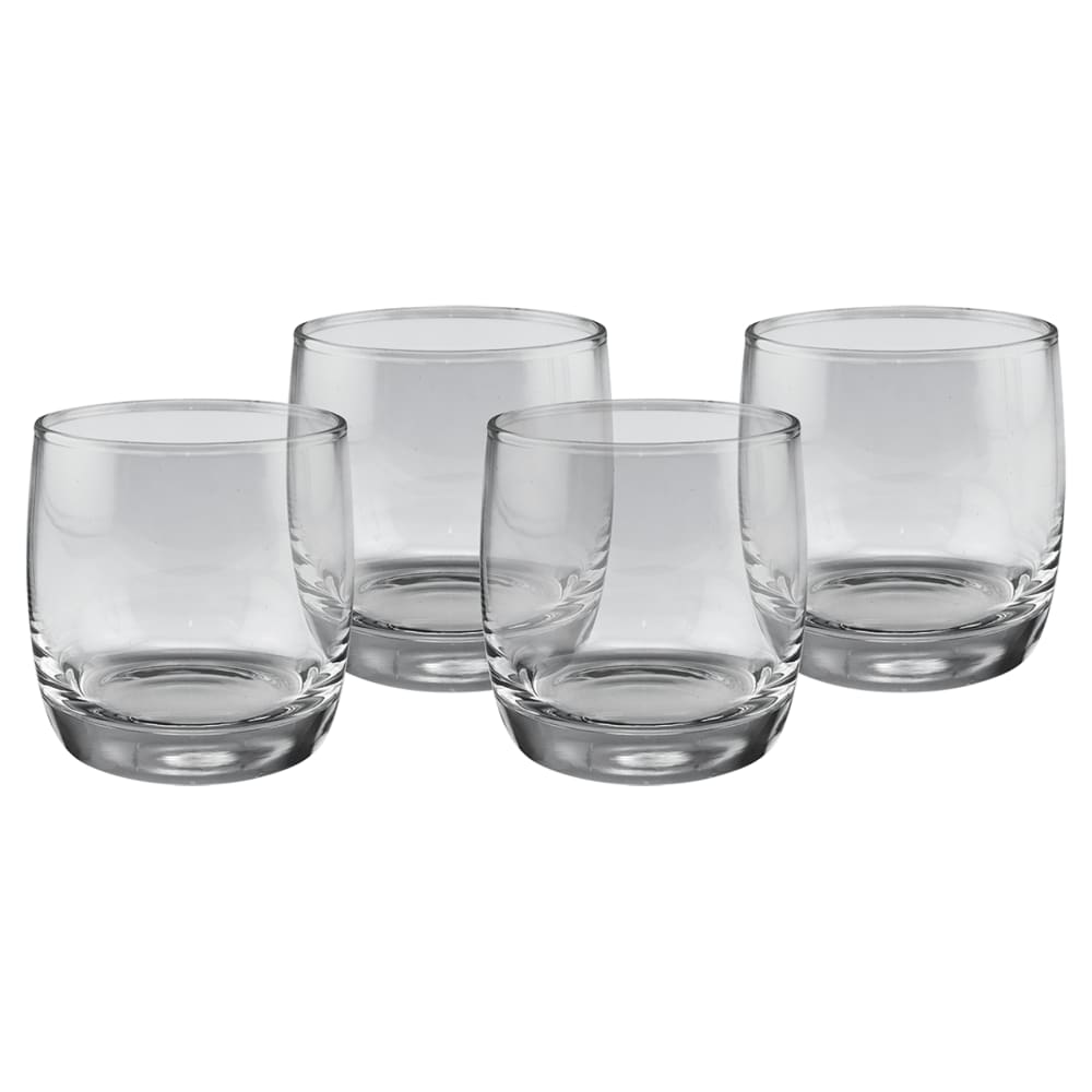 Engraved Rocks Glasses, Set of 4 - 10 oz. Round