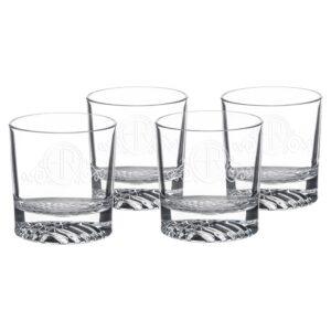 Engraved Rocks Glasses, Set of 4 - 9 oz. Round