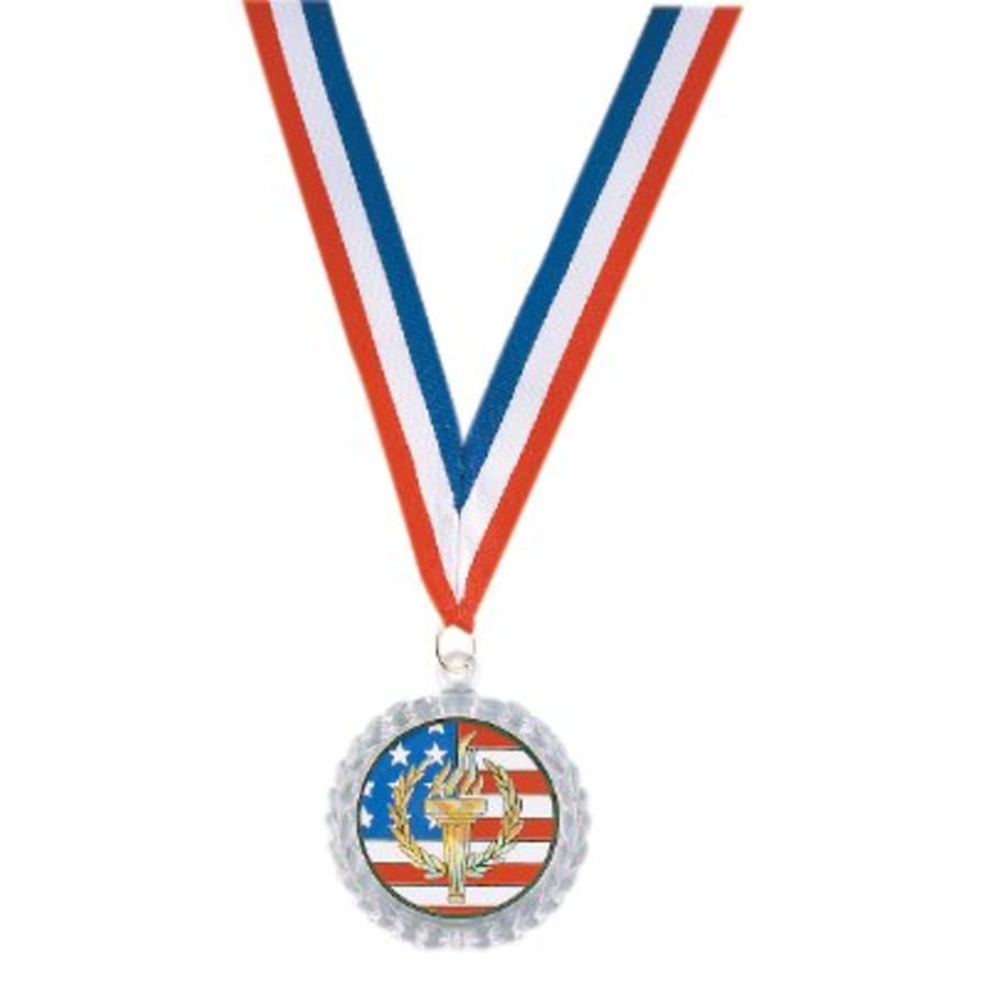 Sculpted Ice Acrylic Award Parts and Torch Stands - 2 5/8" Clear Sculpted Ice 2" Insert Holder Medallion