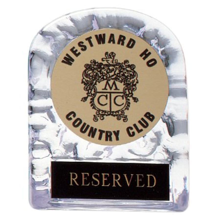 Sculpted Ice Acrylic Award Parts and Torch Stands - 3 1/2" Clear Arch Sculpted Ice
